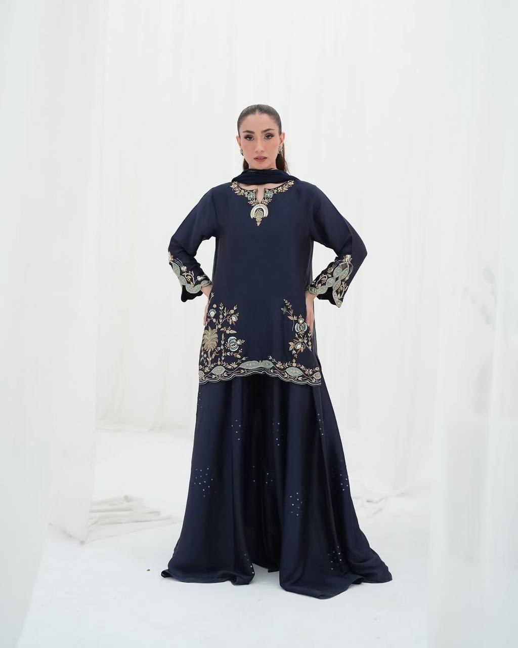Modern Noir Sapphire Trimmed Couture